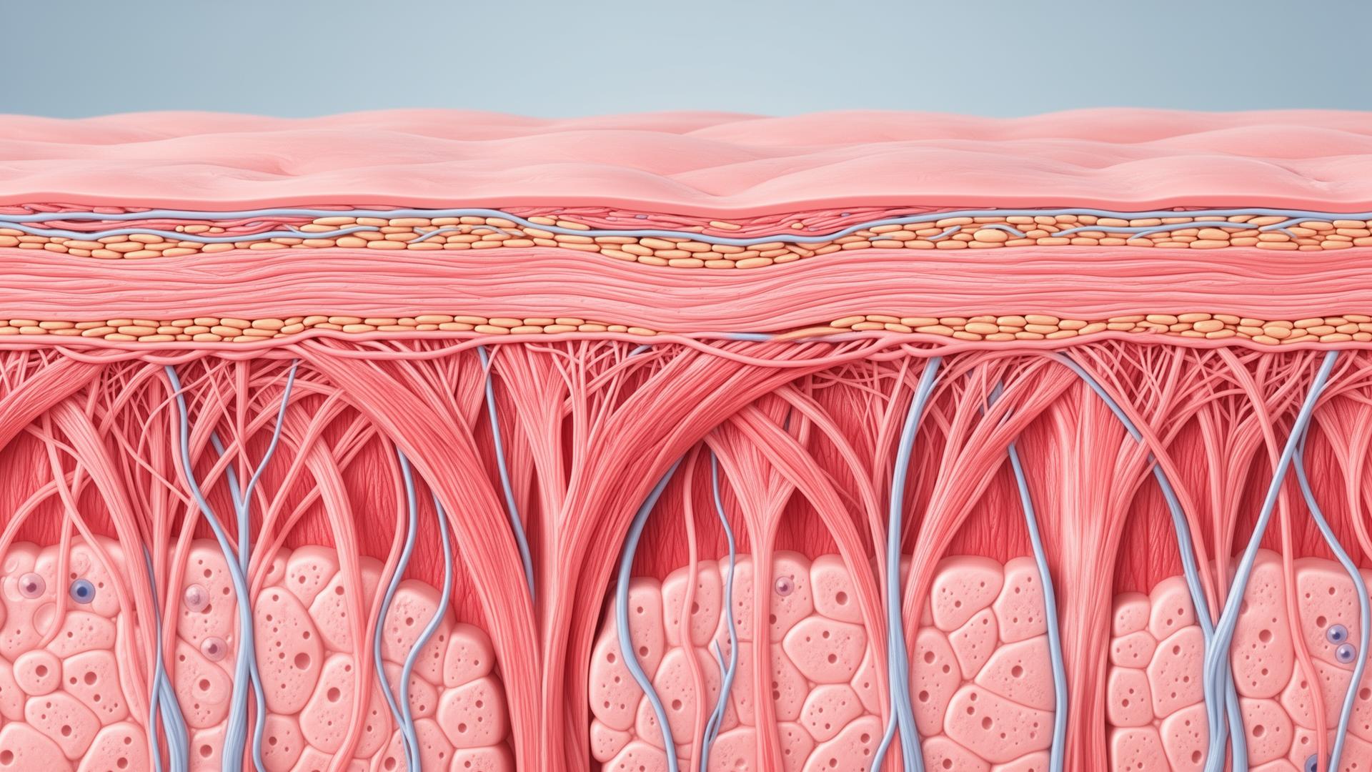 Faszienstruktur unter dem Mikroskop – das kollagene Netzwerk des Bindegewebes